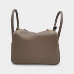 Hermès Lindy 26 in Etoupe Clemence Leather With Gold Hardware