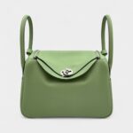 Hermès Lindy 26 in Green Cricket Evercolor Leather with Palladium Hardware