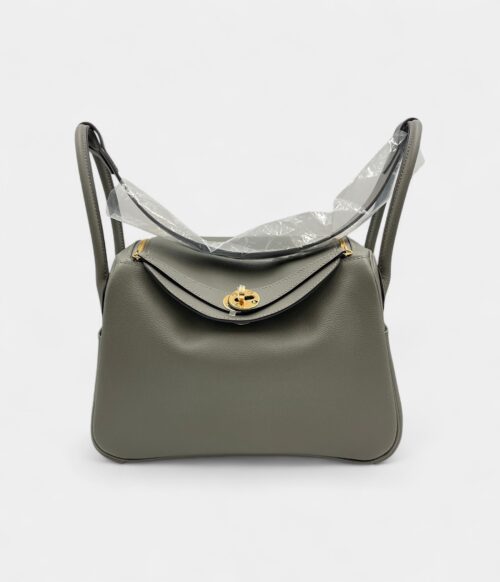 Hermès Lindy 26 in Gris Meyer Evercolor Leather with Gold Hardware