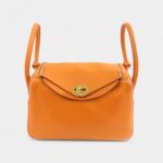 Hermès Lindy 26 in Orange Shoulder Bag Clemence Leather with Gold Hardware