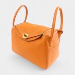 Hermès Lindy 26 in Orange Shoulder Bag Clemence Leather with Gold Hardware