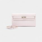 Hermès Mauve Pale Evercolor Kelly To Go Wallet Palladium Hardware