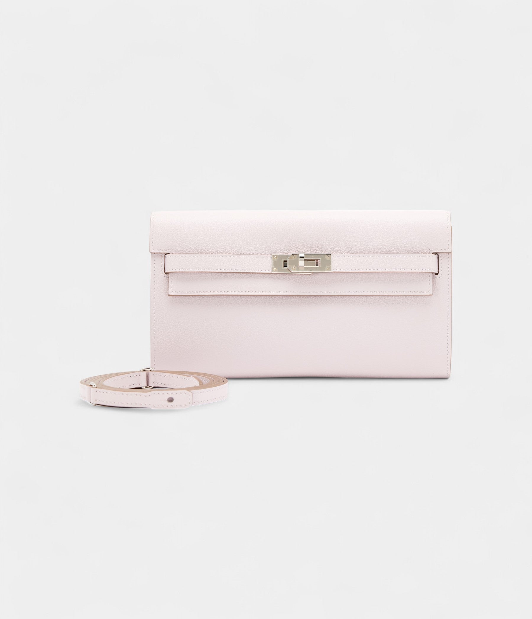 Hermès Mauve Pale Evercolor Kelly To Go Wallet Palladium Hardware