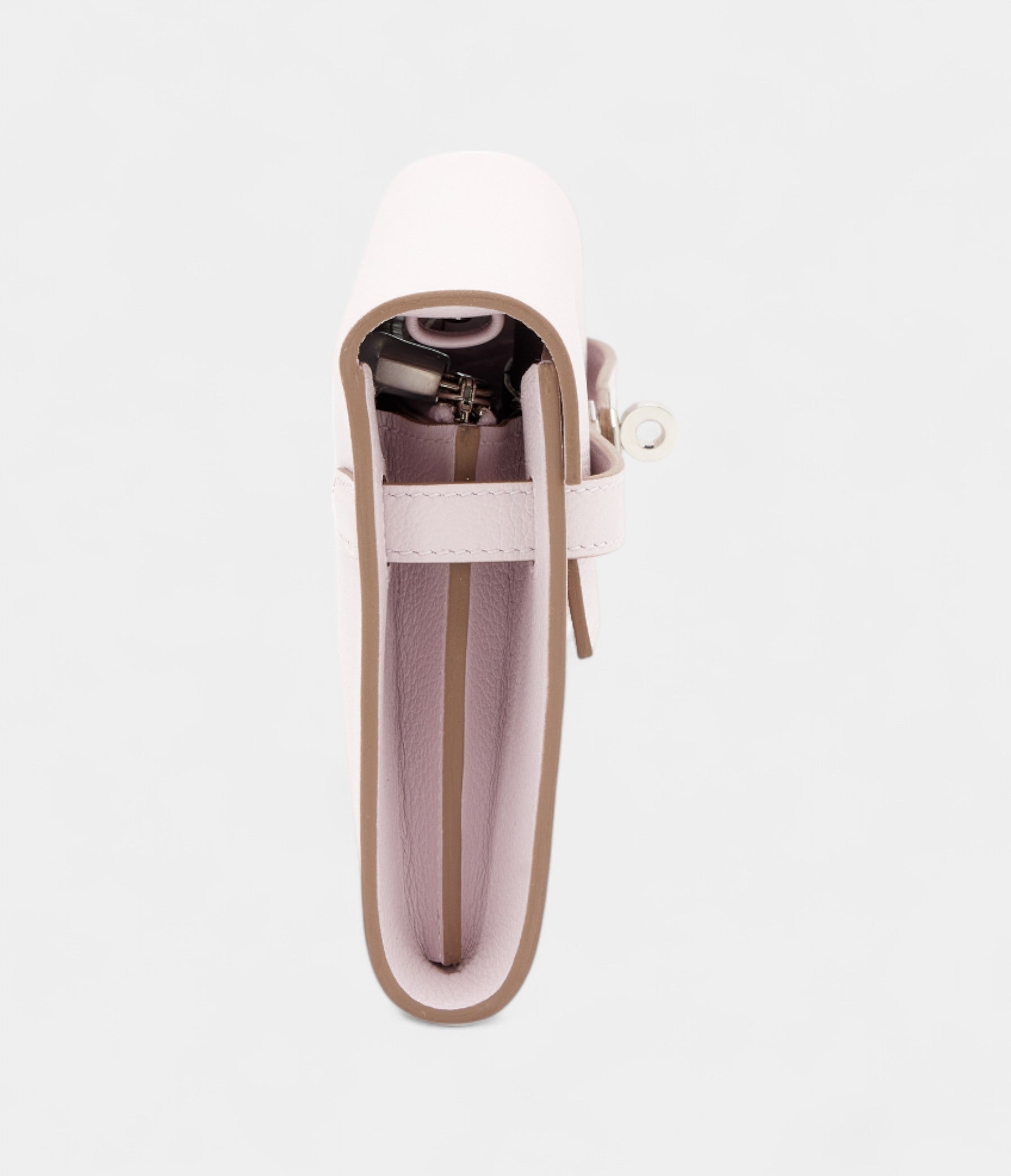 Hermès Mauve Pale Evercolor Kelly To Go Wallet Palladium Hardware