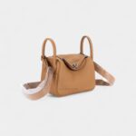 Hermès Mini Lindy Biscuit Clemence Palladium Hardware