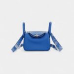 Hermès Mini Lindy Bleu France Swift Palladium Hardware