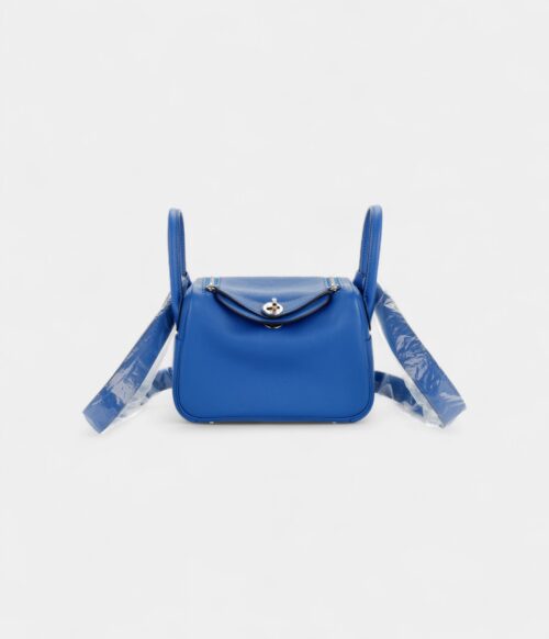 Hermès Mini Lindy Bleu France Swift Palladium Hardware