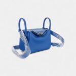 Hermès Mini Lindy Bleu France Swift Palladium Hardware