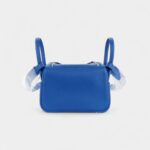 Hermès Mini Lindy Bleu France Swift Palladium Hardware