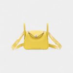 Hermès Mini Lindy Clemence Lime Palladium Hardware