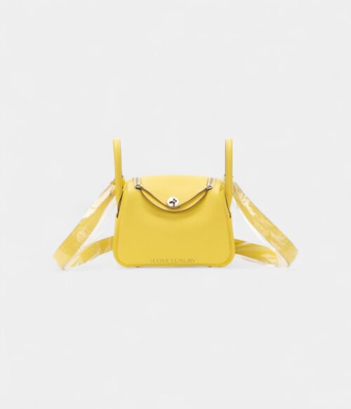 Hermès Mini Lindy Clemence Lime Palladium Hardware