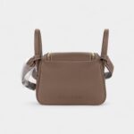 Hermès Mini Lindy Etoupe Clemence Gold Hardware