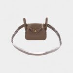 Hermès Mini Lindy Etoupe Clemence Gold Hardware
