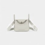 Hermès Mini Lindy Grey Neve Clemence Leather Palladium Hardware