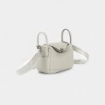 Hermès Mini Lindy Grey Neve Clemence Leather Palladium Hardware