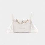 Hermès Mini Lindy New White Clemence Palladium Hardware