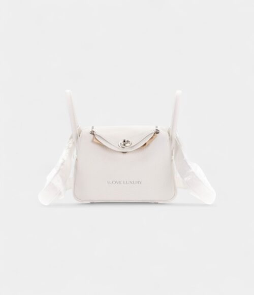 Hermès Mini Lindy New White Clemence Palladium Hardware