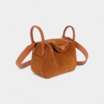 Hermès Mini Lindy Rose Azaleas Chamois Gold Grizzly Swift Gold Hardware