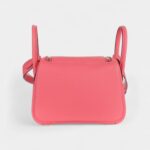 Hermès Mini Lindy Rose Azaleas Clemence Palladium Hardware