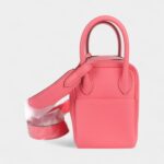 Hermès Mini Lindy Rose Azaleas Clemence Palladium Hardware