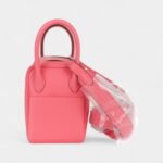 Hermès Mini Lindy Rose Azaleas Clemence Palladium Hardware