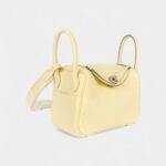 Hermès Mini Lindy Verso Yellow Milton Pearl Grey Clemence Palladium Hardware