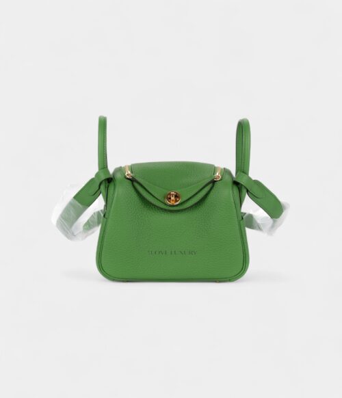 Hermès Mini Lindy Yucca Green Clemence Gold Hardware