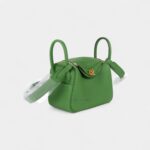 Hermès Mini Lindy Yucca Green Clemence Gold Hardware