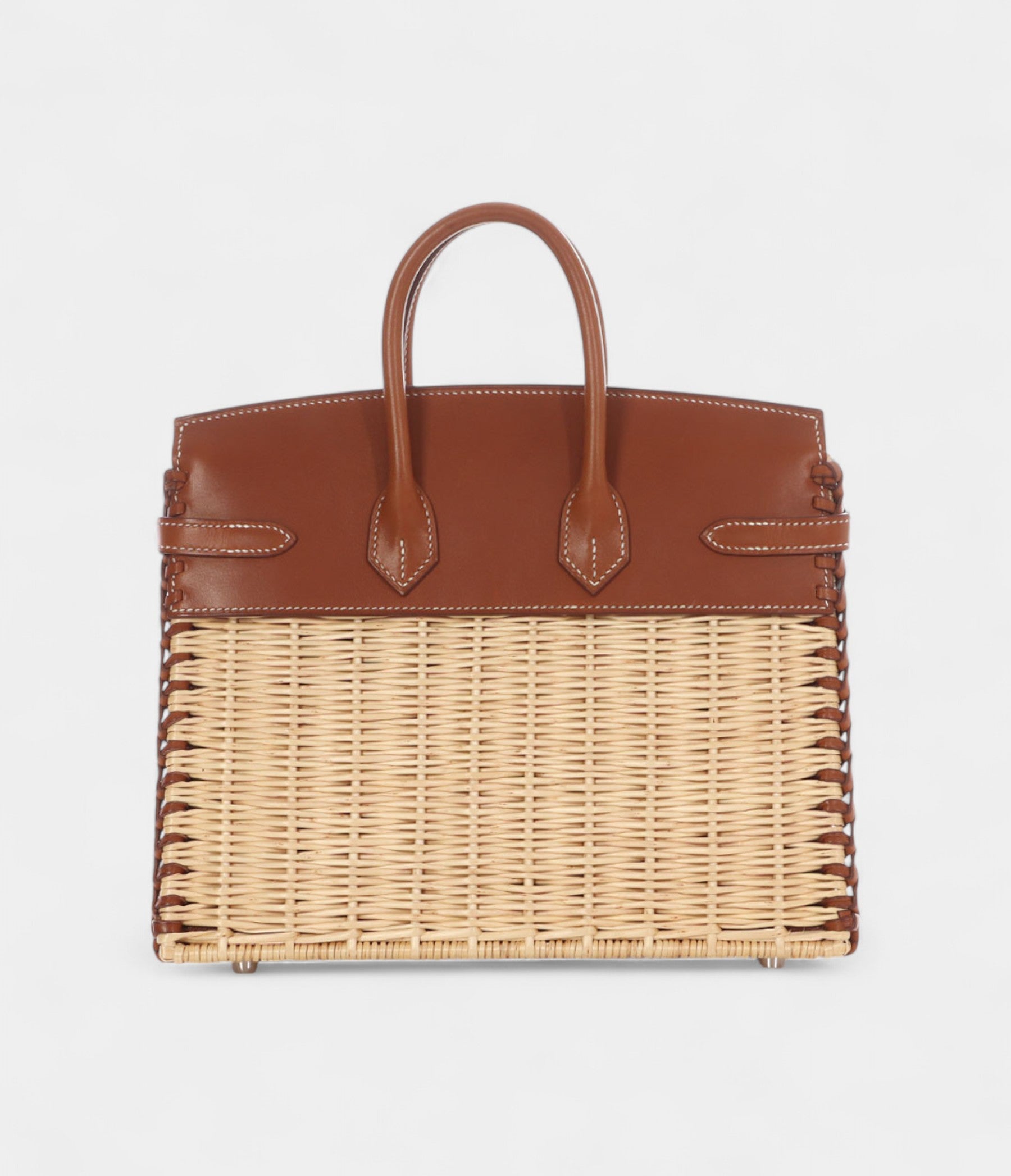 HermesNaturelWickerandFauveBareniaPicnicBirkin25PalladiumHardware_2.jpg Hermès Naturel Wicker and Fauve Barenia Picnic Birkin 25 Palladium Hardware