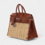 Hermès Naturel Wicker and Fauve Barenia Picnic Birkin 25 Palladium Hardware