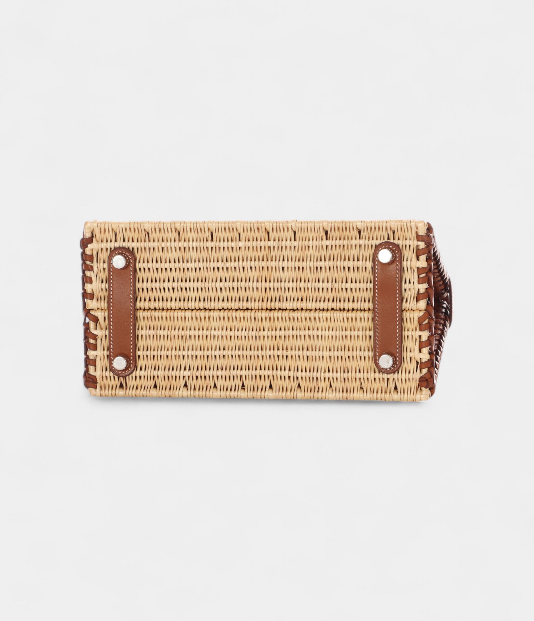 HermesNaturelWickerandFauveBareniaPicnicBirkin25PalladiumHardware_4.jpg Hermès Naturel Wicker and Fauve Barenia Picnic Birkin 25 Palladium Hardware