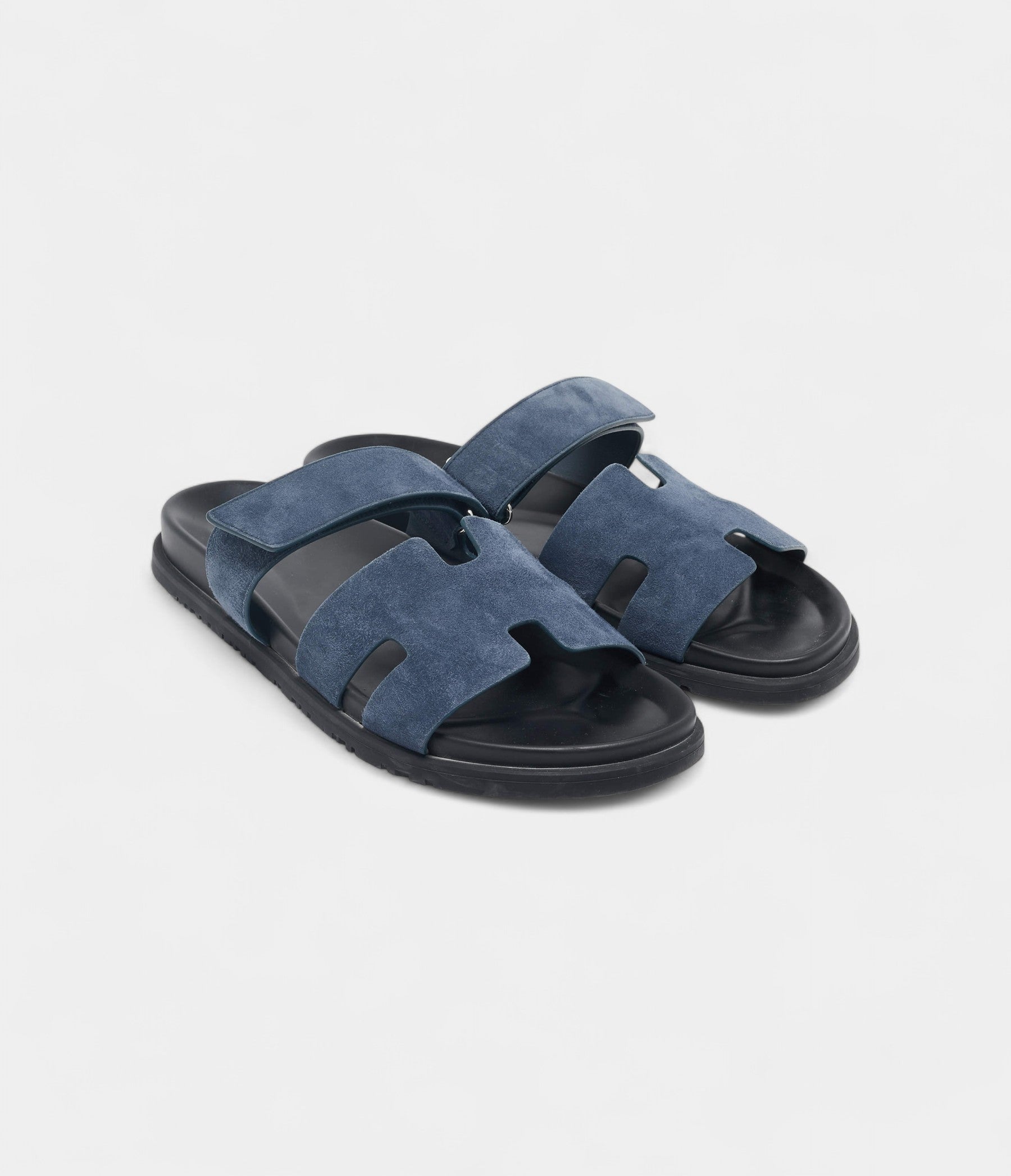 HermesNavyBlueSuedeChypreSandals45.5EU_4.jpg Hermès Navy Blue Suede Chypre Sandals 45.5 EU