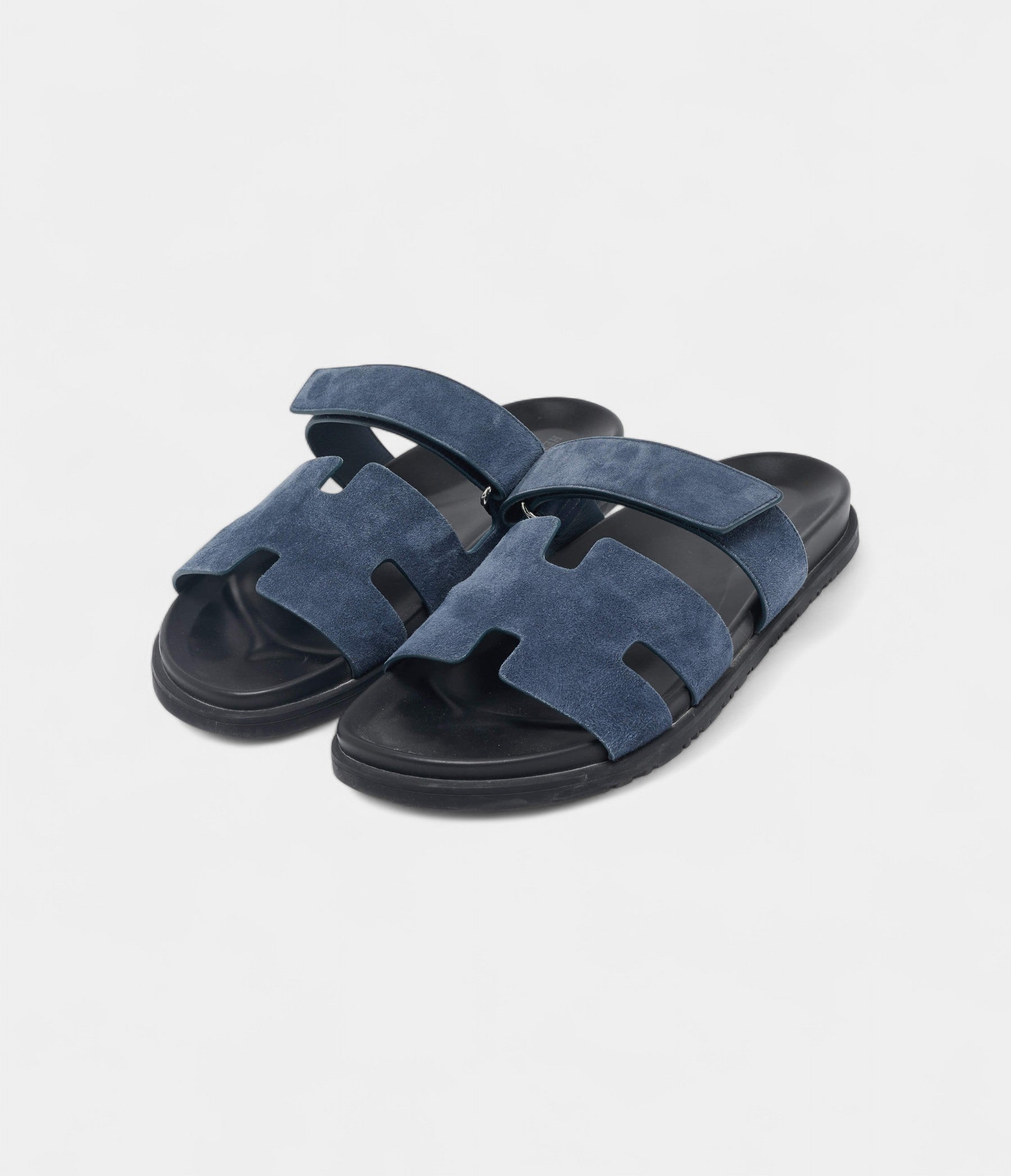 HermesNavyBlueSuedeChypreSandals45.5EU_6.jpg Hermès Navy Blue Suede Chypre Sandals 45.5 EU