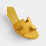 Hermès Oasis Sandals Calfskin- Yellow Suede Buttercup Gold