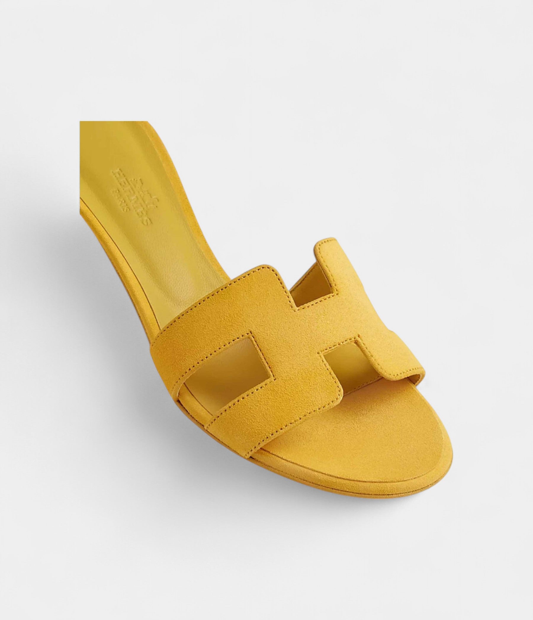 Hermès Oasis Sandals Calfskin- Yellow Suede Buttercup Gold