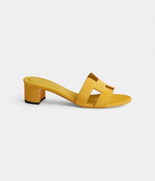 Hermès Oasis Sandals Calfskin- Yellow Suede Buttercup Gold