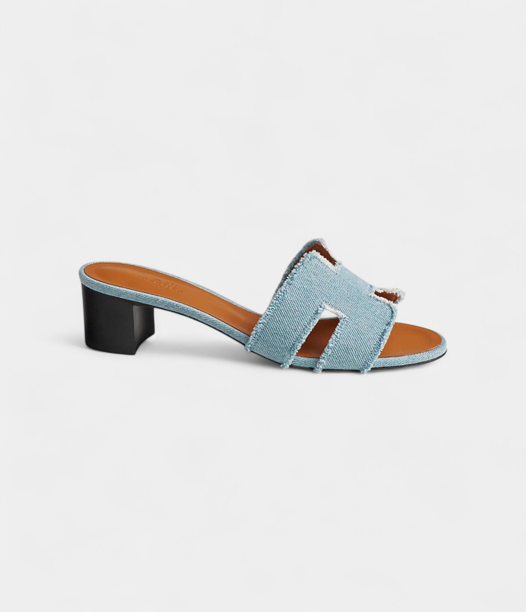 Hermès Oasis Sandals Fringe Denim Blue Clair