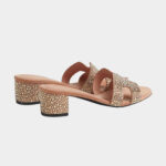 Hermès Oasis Sandals Nude Rhinestones Leather