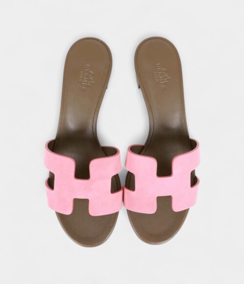 Hermès Oasis Sandals Rose Suede 36.5 EU