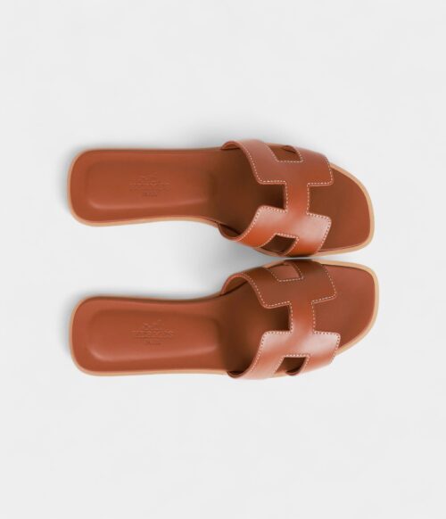 Hermès Oran Sandals Gold Box Calfskin 36
