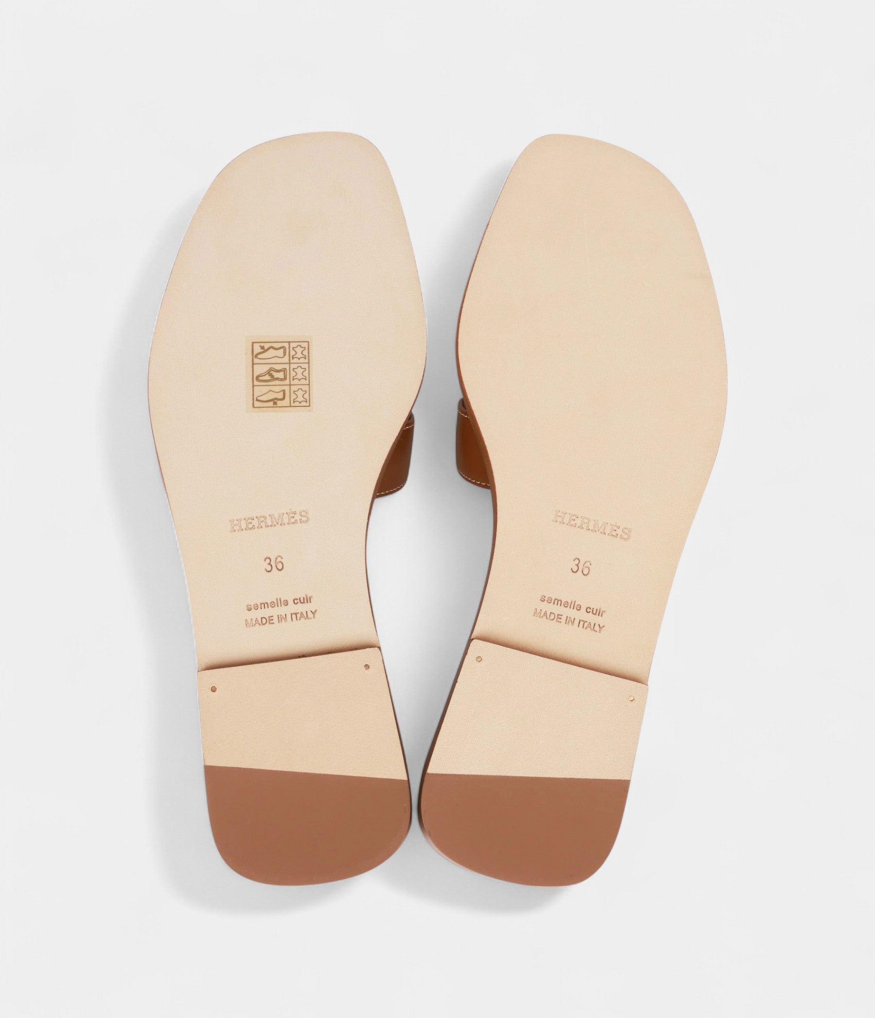 Hermès Oran Sandals Gold Box Calfskin 36