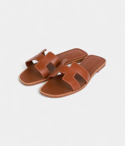 Hermès Oran Sandals Gold Box Calfskin 36