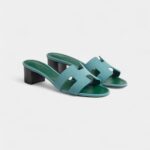 Hermès Oasis Sandals Suede Goatskin Mineral Blue