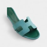 Hermès Oasis Sandals Suede Goatskin Mineral Blue