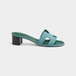 Hermès Oasis Sandals Suede Goatskin Mineral Blue