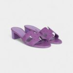 Hermès Oasis Sandals Violet Parme Ostrich 36 EU