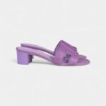 Hermès Oasis Sandals Violet Parme Ostrich 36 EU
