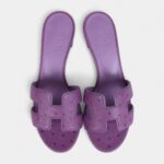 Hermès Oasis Sandals Violet Parme Ostrich 36 EU