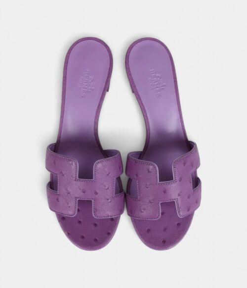 Hermès Oasis Sandals Violet Parme Ostrich 36 EU