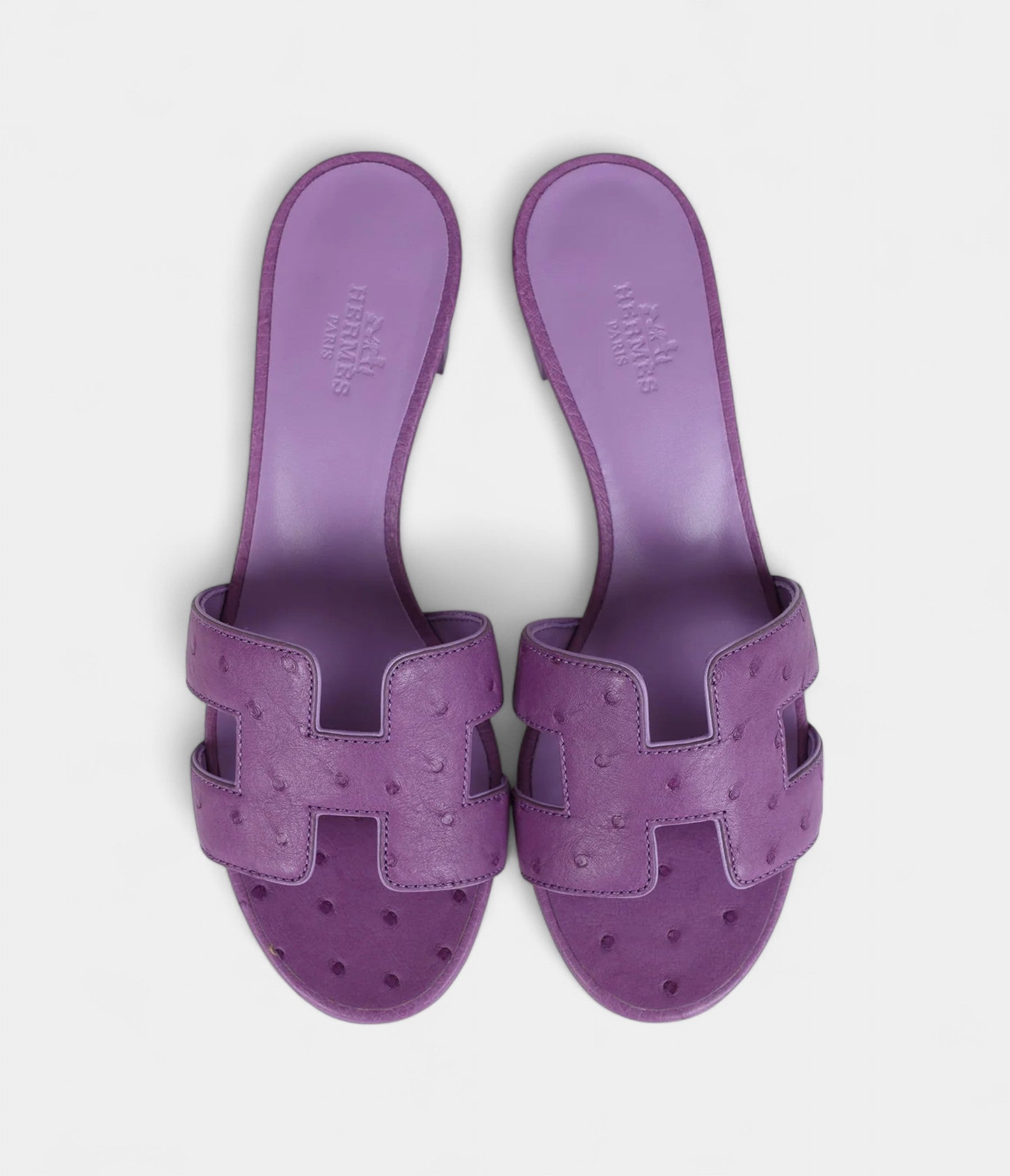 Hermès Oasis Sandals Violet Parme Ostrich 36 EU
